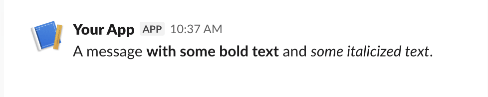 An example of a section block